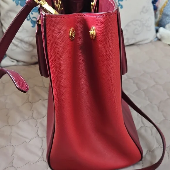 Prada Burgundy Leather Tote Bag - Picture 7 of 13